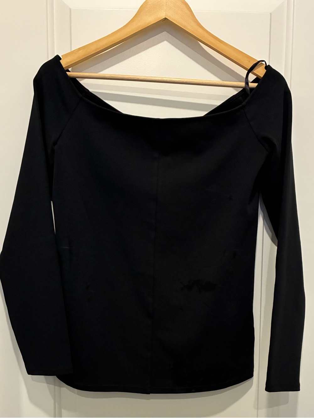 Anine Bing Black Off-Shoulder Long Sleeve Top
